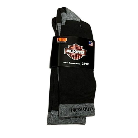 Harley-Davidson Wolverine Men’s Black and Gray Riding Socks, 2 Pairs, NWT - Picture 1 of 7